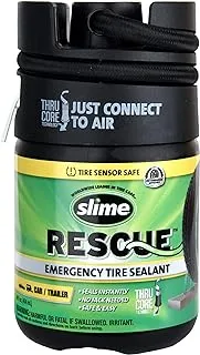 Slime 10188 Flat Tire Puncture Repair Sealant, Rescue, Emergency Repair for Highway Vehicles, Universal fit, Non-Toxic, eco-Friendly, Black