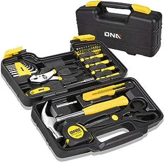 Dna Motoring Yellow 39 قطعة مجموعة أدوات محمولة أدوات يدوية منزلية ، مفك براغي إصلاح عام كماشة مطرقة عرافة (Tools-00007)