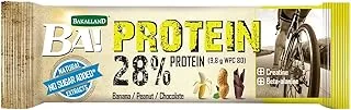 BA! Crunchy Protein Banana Bar, Healthy Bar Snacks with Natural Fiber, Contains Gluten, Whey Protein, Zero Hydrogenated Fats and No Glucose Syrup - 35g