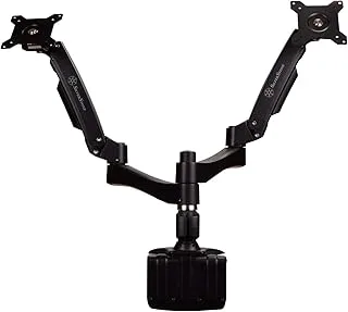 Silverstone tek dual lcd monitor desk mounting bracket with articulating arms up to 24-inch (arm22bc)