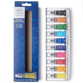 Winsor & Newton Cotman Watercolor Paint Set, 10 Colors, 5ml (0.17-oz) Tubes, 0.17 Fl Oz (Pack of 10)