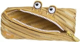 ZIPIT Monster Pencil Case for Kids, Large Capacity Cute Pencil Pouch, Holds Up to 30 Pens, Made of One Long Zipper (Gold) 8.66 * 0.78 * 3.94 inch (L*W*H)