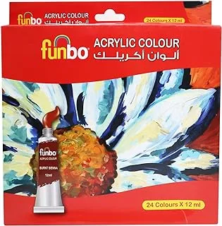 Funbo Acrylic Paints Set 24-Pieces, Multicolor