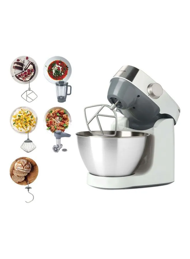 KENWOOD Kitchen Machine, Stainless Steel Bowl, Prospero 5 Attachments, Variable Speed, K-Beater, Whisk, Dough Hook, Blender, Meat Grinder 4.3 L 1000 W KHC29.G0SI Silver