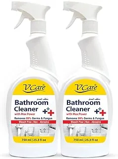 Vcare Bathroom Cleaner Trigger Spray | Removes 99% Of The Germs And Fungus With Maximum Power | Bleach Free And Non Abrasive 750Ml (Pack Of 2)