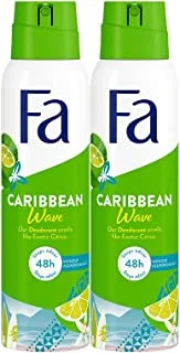 FA Deodorant Spray Caribbean Lemon 150ml, Pack of 2