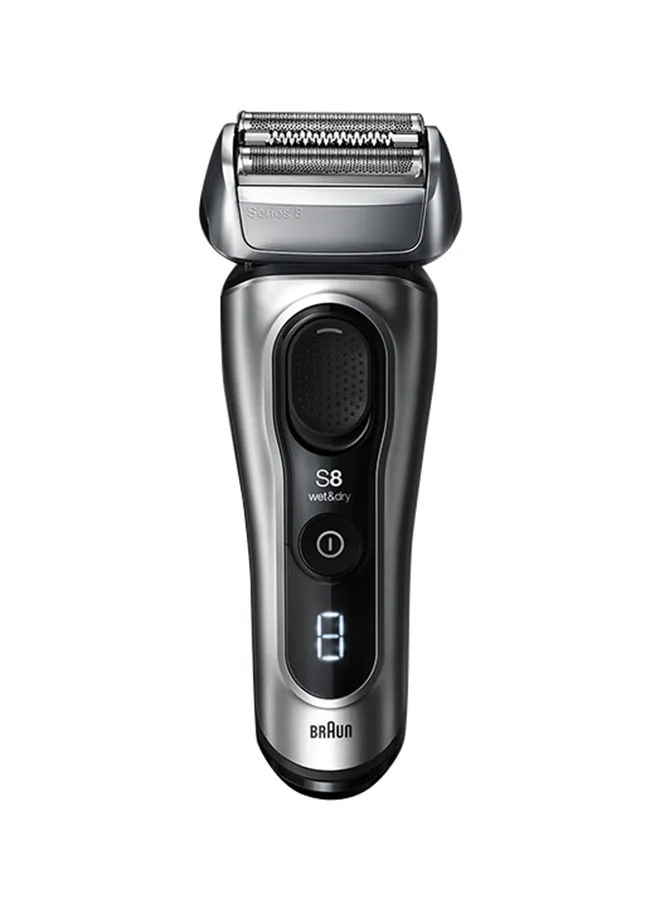 BRAUN Series 8  Wet & Dry Shaver With 5-In-1 Smartcare Center And Travel Case 8467CC Silver 25.4 x 15.7 x 16.1cm