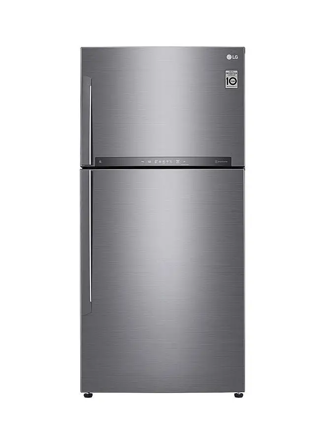 Lg 630L Gross/ 592L Net Capacity Top Mount Double Door Refrigerator With With Smart Inverter Compressor And Linear Cooling, Hygiene Fresh+ & Touch LED Display 415 kW GR-H832HLHL Platinum Silver