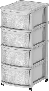 Cosmoplast IFHHST201 Plastic Storage Cabinet with Adjustable Drawers, L 52 x W 42 x H 96 cm