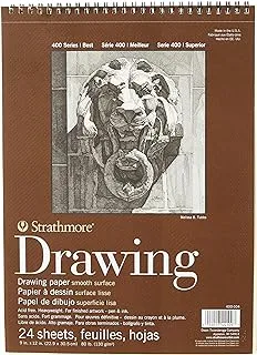 Strathmore , 400-104, 22.9 cmx30.5 cm, 24 Sheets, 400 Series Drawing Smooth Surface, Cream