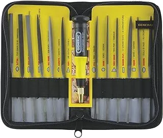 General Tools 707475 Swiss Pattern Needle File Set, 12-Piece, Black, Set Of 12 And Handle