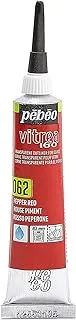 PEBEO Vitrea 160 Glass Paint Outliner 20-Milliliter Tube, Pepper Red,Pepper Red, 114062