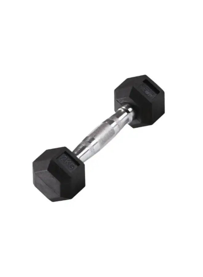 BODY SCULPTURE Hex Rubber Dumbbell - 2kg