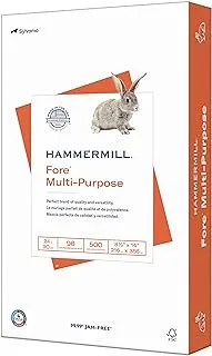 Hammermill Paper, Fore Multipurpose Paper, 8.5 x 14 Paper, Legal Size, 20lb Paper, 96 Bright, 1 Ream / 500 Sheets (101279R) Acid Free Paper