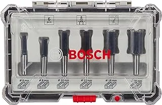 Bosch Professional 6-Piece Groove Cutter Set (For Wood, Accessories Router With 8 mm Shank)