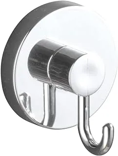 WENKO, Vacuum-Loc® Bathroom Hook Set of 2, Plastic ABS, Bath & Shower Towel Drying Hooks, Heavy Duty, Easy Install with No Drilling, 6x7x4.5cm, Chrome