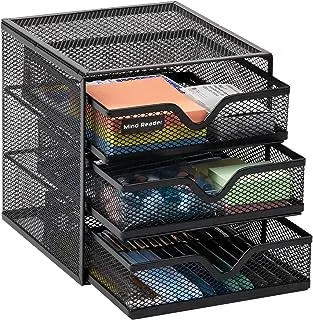 Mind Reader 3 Tier Drawer Organizer, Black