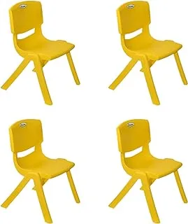 Esqube Baby Chair Kids Plastic School Study Chair Yellow Color Pack Of 4