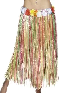 Smiffys Smiffy 79 cm/31 Inch Hawaiian Hula Skirt With Flowers Elasticated Waist Multi Colour, Hawaiian Hula Skirt, Multi Coloured With Flowers, Elasticated Waist, 79cm/31 Inches, 22330, One Size