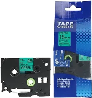 SKY 18 mm x 8 meter Compatible TZe Label Tape Cartridge for P-Touch Label Printers (Black on Green)