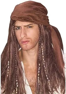 Rubie'S Men's Caribbean Pirate Wig, Brown, One size