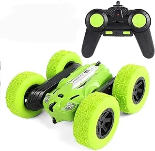 Showay Double-Sided Body Rolling 360 Degree Stunt Remote Control Car Racing Car Double Side Stunt Car Kid Gift Toy,Green