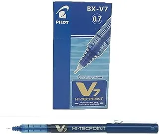 Pilot V7 Hi-Tecpoint Rollerball Pen, 0.7 mm Tip - Blue, Box of 12