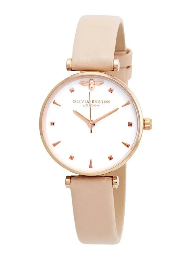 OLIVIA BURTON Women's Leather Queen Bee Analog Watch OB16AM95