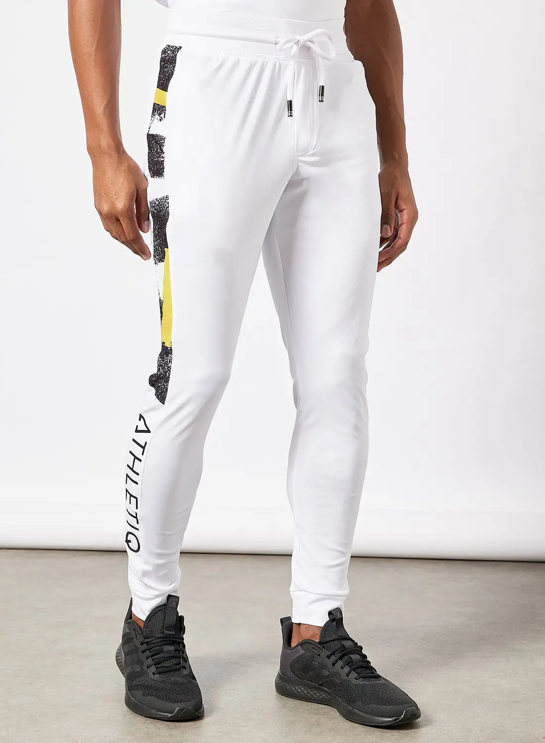 Athletiq Logo Drawstring Training Joggers White