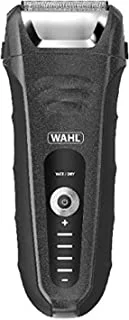 WAHL Aqua Shave Shaver with Lithium Ion Battery for Wet/Dry Rechargeable Shaving, Waterproof Electric Shaver with Pop-up Trimmer and Stainless Steel Blades - 07061-927, Black