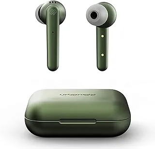 Urbanista Paris - True Wireless Bluetooth 5.0 Earphones 20H Playtime Wireless Charging Case, Noise Isolation Earphones with Touch Controls + Built-in Mic, for Android and IOS - Olive Green