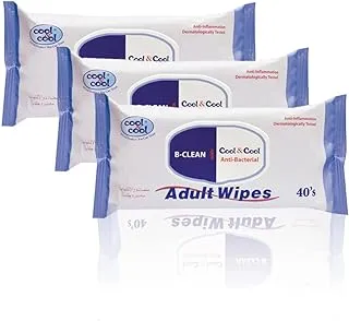 Cool & Cool Adult Wipes 40's -Pack of 3