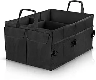 Showay Aesthetics Of The Car Trunk Storage Bag The Black Super Sturdy Foldable Storage Box Of The Car Truck Anti-Skid And Waterproof 3-Layer Bottom W Design Box (Black)