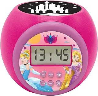 LEXiBOOK Projector Clock Disney Princess with Snooze Alarm Function, Night Light with Timer, LCD Screen, Battery Operated