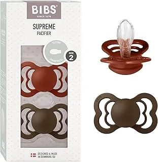 BIBS Baby Pacifier Newborn Pacifiers Pack Of 2 (6+ Months) Natural Rubber BPA Free Large Air Holes For More Safety Size-2 Made In Denmark