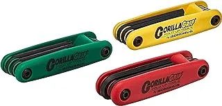 Bondhus 12533 GorillaGrip Hex and Star Fold-up Triple Pack, 12587 (2-8mm), 12589 (5/64-1/4-Inch) & 12634 (T9-T40)