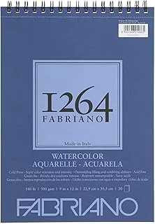 Fabriano 1264 Watercolor Pad, 9 x 12, Bright White