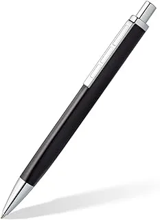 Staedtler Triplus 444 M09-3 Retractable Ballpoint Pen M, Colour: Antique Anthracite, Premium Quality Metal Casing In Ergonomic Triangular Shape, Large Refill Ink Colour Blue