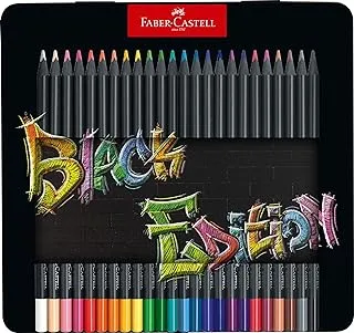 Faber-Castell Colouring Pencils Black Edition, tin of 24 tin of 12