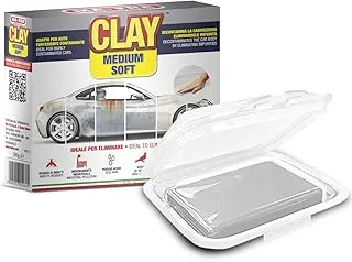 Ma-Fra Clay Bar Medium Soft, Pasta in Argilla Decontaminante per una Finitura Liscia e Brillante, Elimina Residui Impurità Causati da Insetti, Smog, Inquinamento Industriale, Auto Chiare, Chiaro