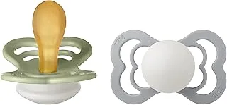 BIBS Baby Pacifier Newborn Pacifiers Pack Of 2 (6+ Months) Natural Rubber BPA Free Large Air Holes For More Safety Size-2 Made In Denmark