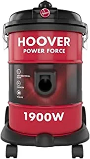 Hoover Power Force Drum Vacuum Cleaner 18 Litre Capacity, 1900W With Blower Function For Home & Office Use, Red HT87-T1-ME