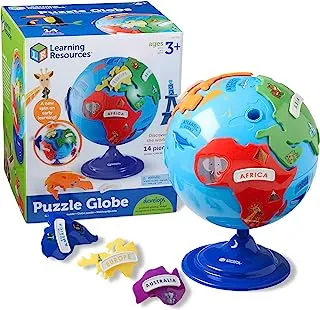 Learning Resources Puzzle Globe, 3-D Geography Puzzle, Fine Motor, 14 Pieces-Ler7735.Ages 3+