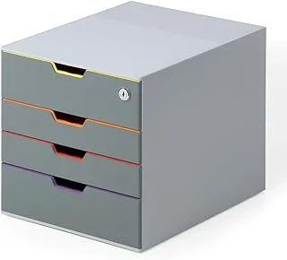 DURABLE Keyed Lock Desktop Drawer Organizer (VARICOLOR 4 Compartments with Removable Labels) 11