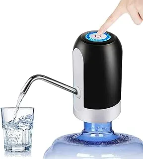 Electric Water Bottle Pump, Smart Portable Usb Charging Automatic Drinking Pump Dispenser For Indoor Outdoor Usage, Fits Universal Gallon Bottle, White Black