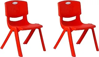 Esqube Baby Chair Kids Plastic School Study Chair Red Color Pack Of 2