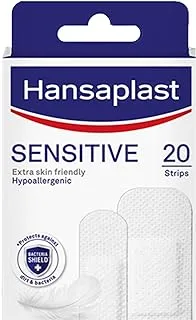 Hansaplast Sensitive Plasters, Extra Skin Friendly & Hypoallergenic, 20 Strips