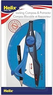 Maped 18803 Plastic Compass & Protractor 2 piece set ECONO PROTRACT&COMPSS, Orange