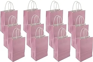 R-Moment Paper Gift Bags 12 Pieces Set Eco-Friendly Paper Bags With Handles Bulk Paper Bags Shopping Bags Kraft Bags Retail Bags Party Bags 35X25X12cm Color Pink , Psb2733Pi