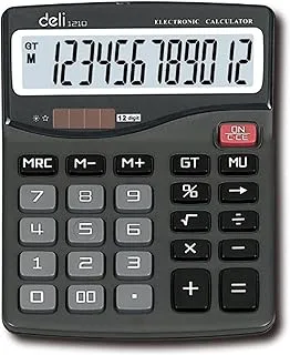 Deli Desk Top Calculator, 12 Digit, Black, E1210